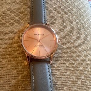 Monroe Rose Gold Watch with Gray Strap